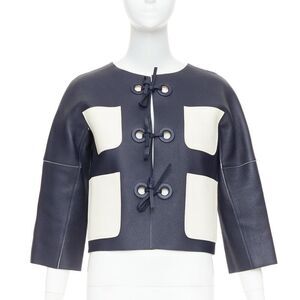 Louis Vuitton Leather Tie Front Jacket